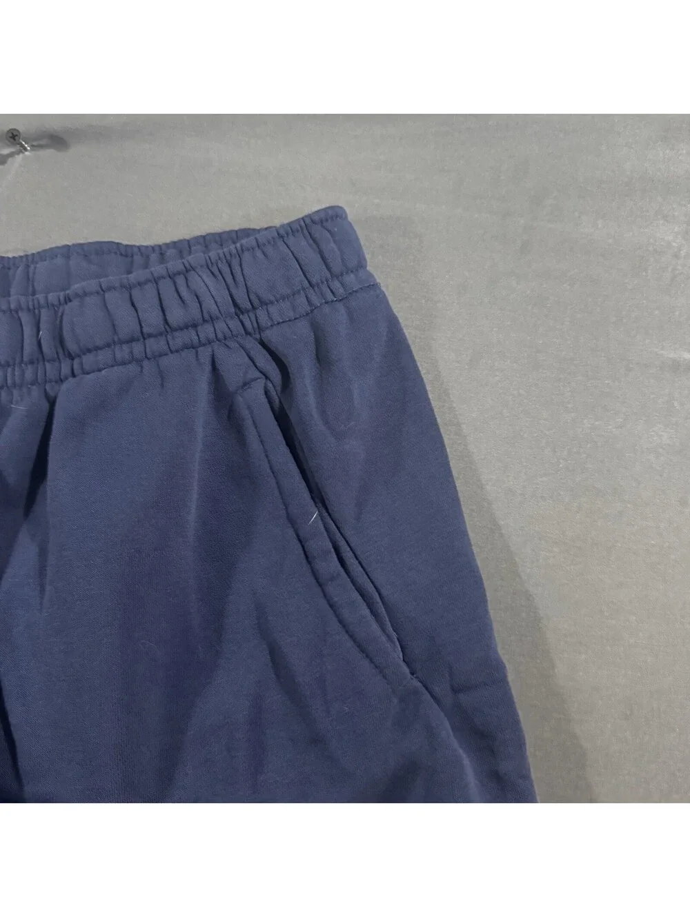 Nike Men Activewear Shorts L Navy Blue Sportswear Club Fleece Sweat Big Swoosh